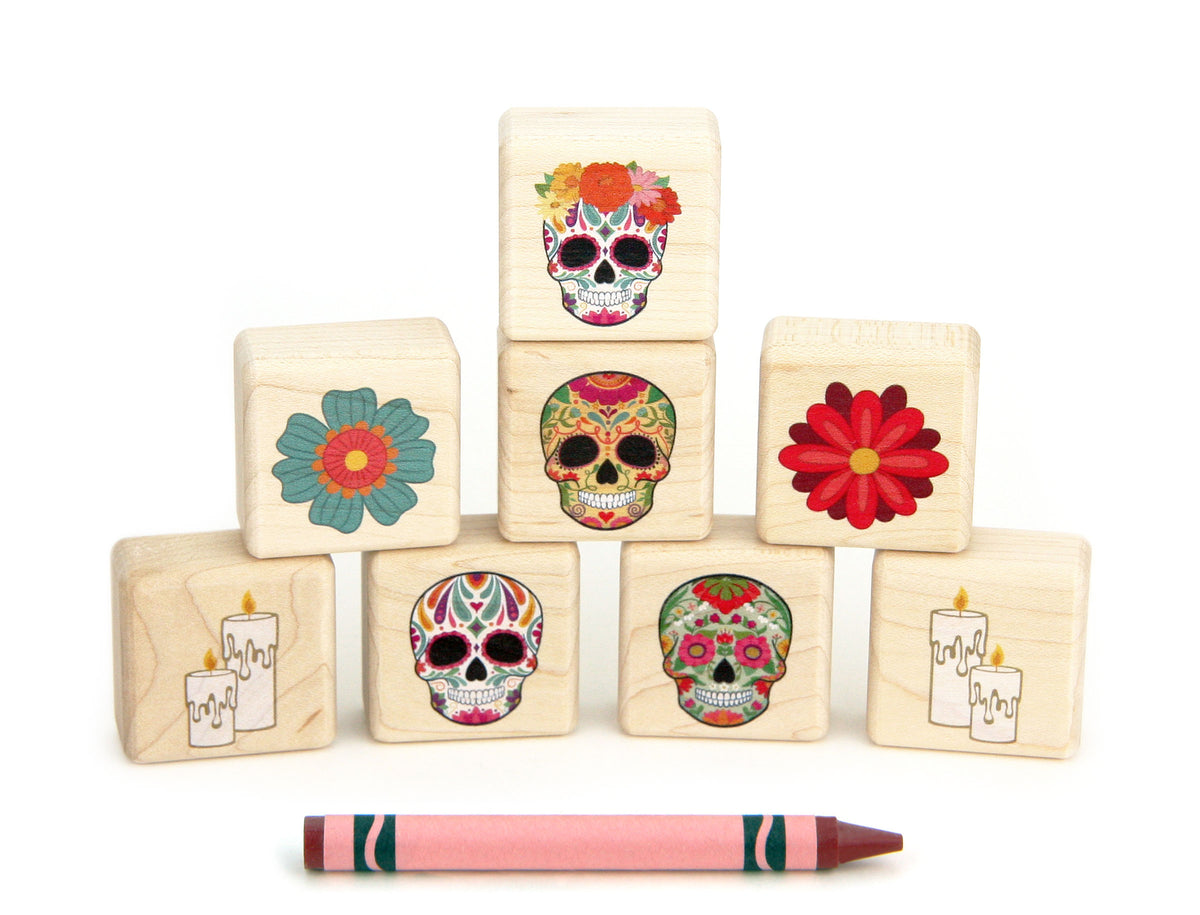LIMITED! Little Día de los Muertos 8 pc. Building Block Set