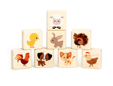 Little Farm Friends 8 pc. Building Block Set