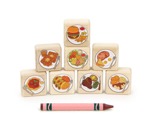 Little Plates of Food 8 pc. Building Block Set