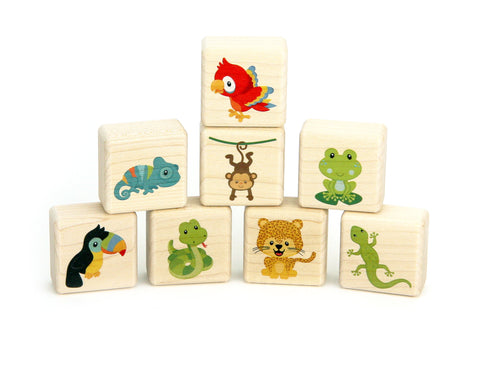 Little Rainforest Animal Friends 8 pc. Building Block Set