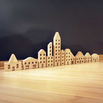 5 pc. Little Town Blocks Neighborhood Set