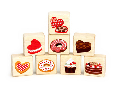 LIMITED! Little Valentine Treats 8 pc. Building Block Set