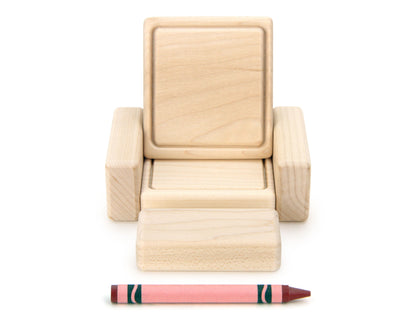 Chair & Ottoman - Natural - 1:12 Scale Furniture Solid Maple Blocks
