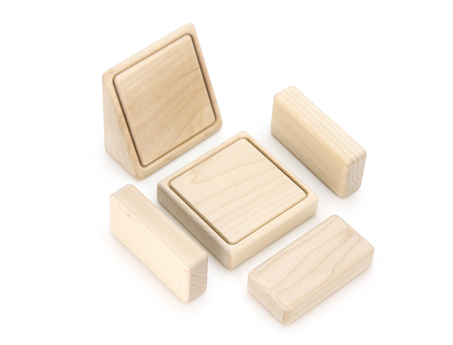 Chair & Ottoman - Natural - 1:12 Scale Furniture Solid Maple Blocks