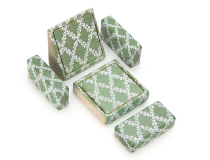 LIMITED! Chair & Ottoman - Sage Floral - 1:12 Scale Furniture Solid Maple Blocks