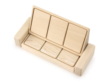 Couch - Natural - 1:12 Scale Furniture Solid Maple Blocks