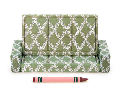 Couch - Sage Floral - 1:12 Scale Furniture Solid Maple Blocks