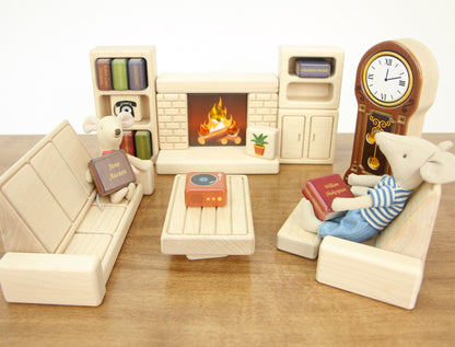 Chair & Ottoman - Natural - 1:12 Scale Furniture Solid Maple Blocks