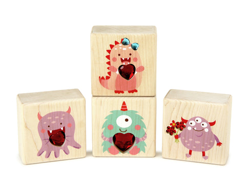 LIMITED! Love Monsters 4 pc. Gem Block Set