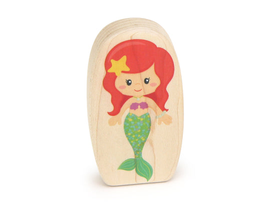 LIMITED! Green Mermaid - 3.25" Double-sided 1:24 Scale Maple Figure
