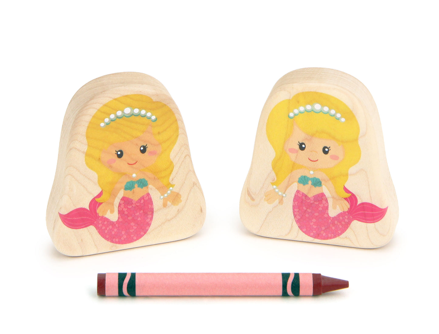 LIMITED! Pink Mermaid - 2.75" Double-sided 1:24 Scale Maple Figure
