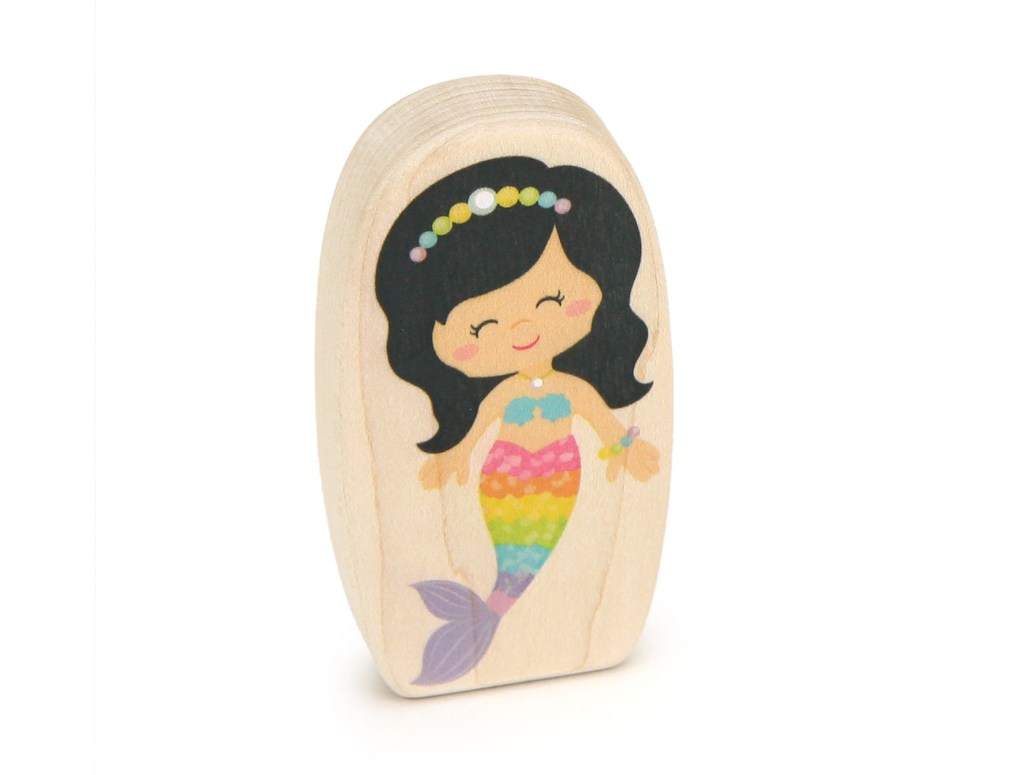 LIMITED! Rainbow Mermaid - 3.25" Double-sided 1:24 Scale Maple Figure