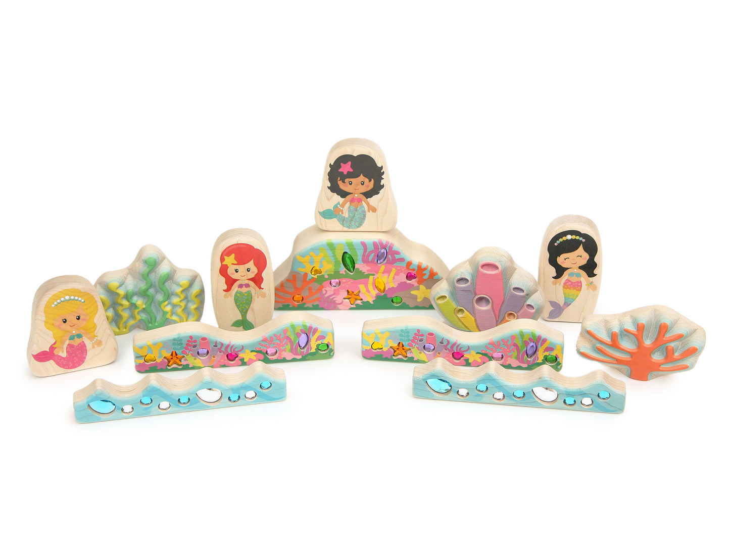 LIMITED! Green Mermaid - 3.25" Double-sided 1:24 Scale Maple Figure