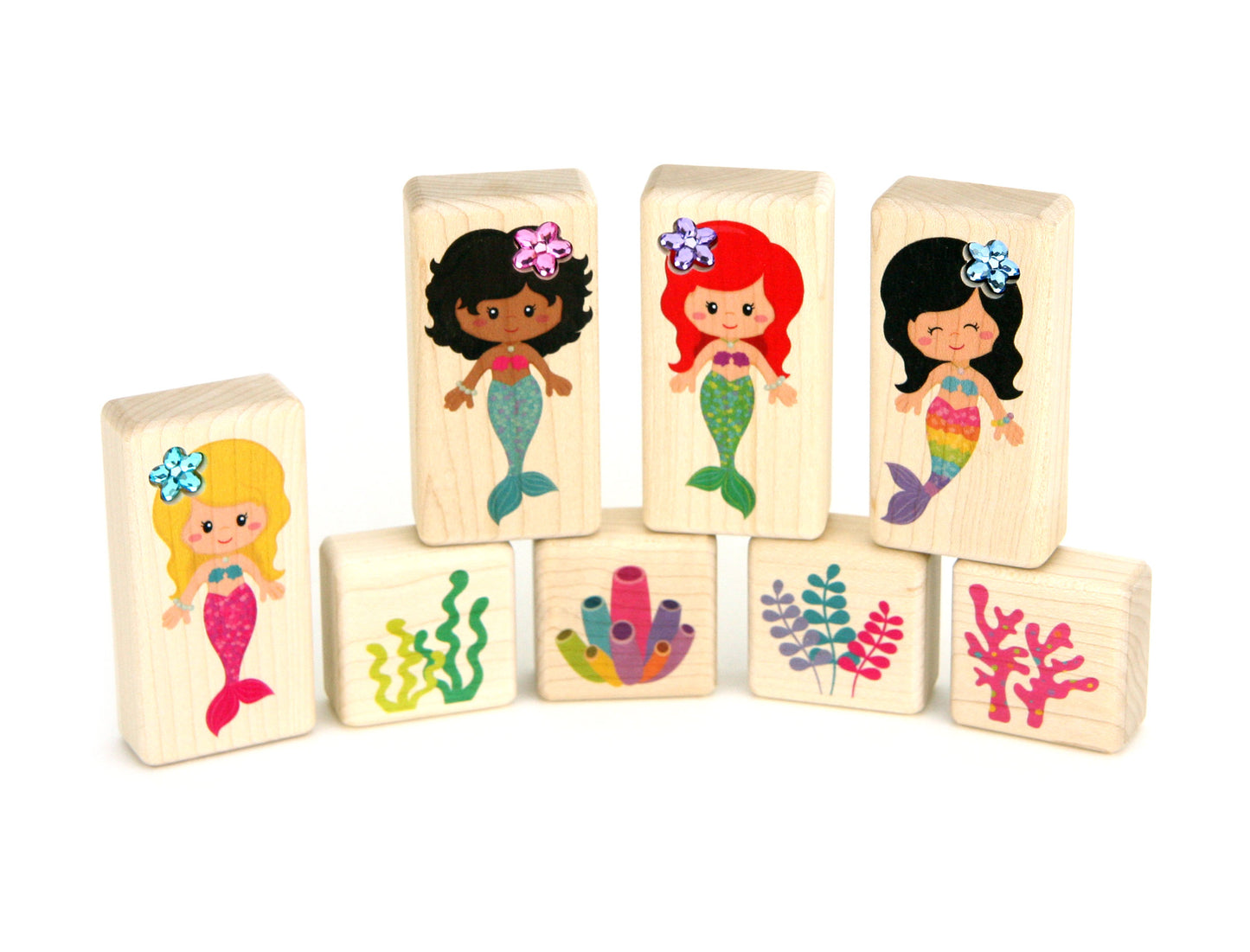 LIMITED! Mermaid Friends 8 pc. Gem Block Set