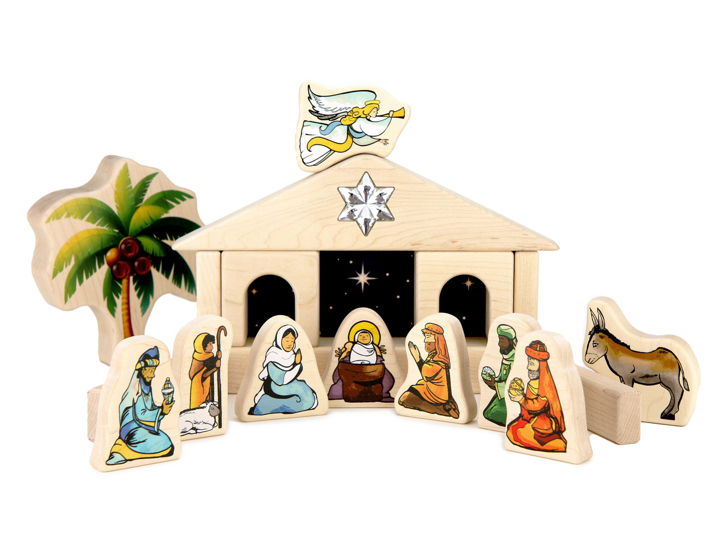 Nativity Crèche 11 pc. Maple Building Block Set