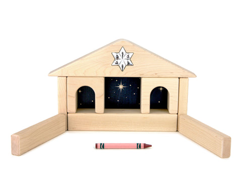 LIMITED! Nativity Crèche 11 pc. Maple Building Block Set