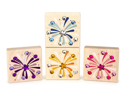 LIMITED! Festive Fireworks 4 pc. Gem Block Set