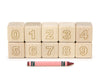 0-9 Outline Engraved Maple Number Blocks