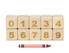 0-9 Bold Engraved Maple Number Blocks