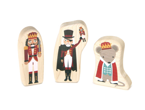 LIMITED! Nutcracker Suite Nutcracker & Mouse King 3 pc. Shape Block Set