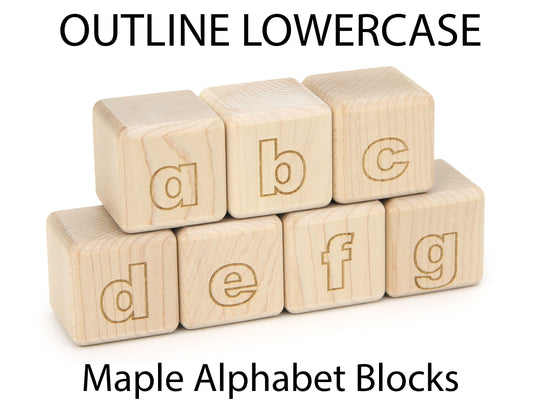 28 pc. Outline Lowercase Engraved Alphabet Blocks