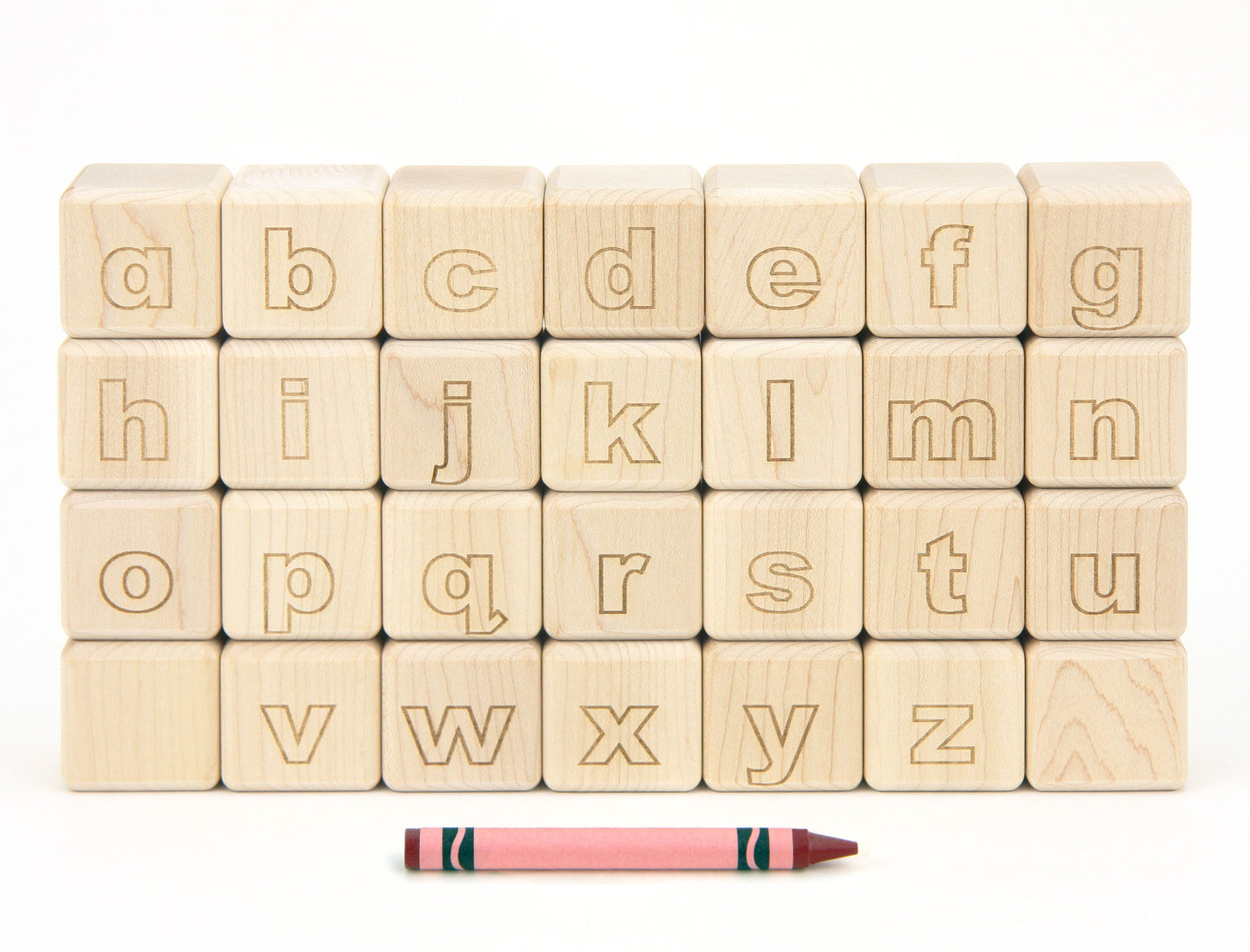 28 pc. Outline Lowercase Engraved Alphabet Blocks