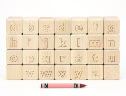 28 pc. Outline Lowercase Engraved Alphabet Blocks