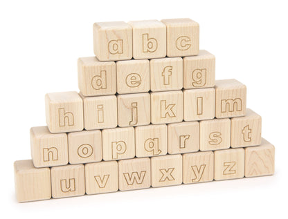 28 pc. Outline Lowercase Engraved Alphabet Blocks