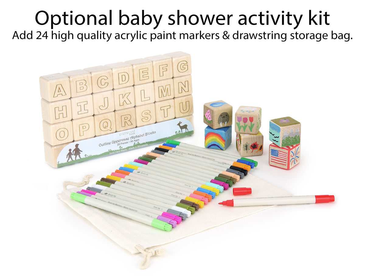 28 pc. Outline Uppercase Engraved Alphabet Blocks