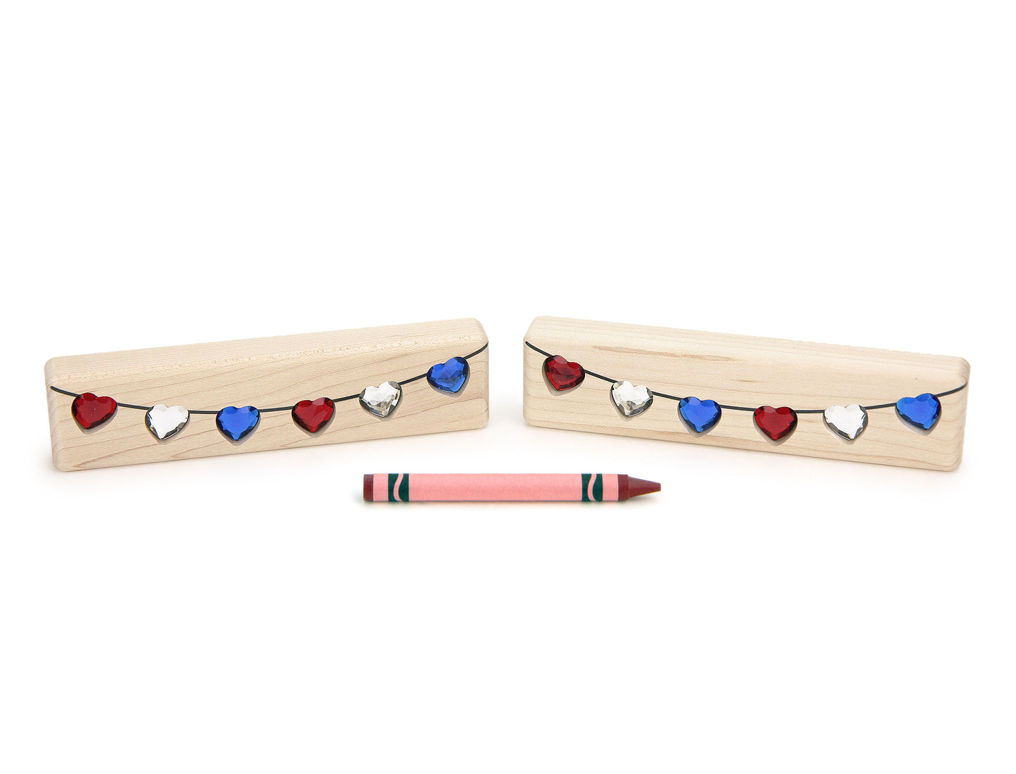 LIMITED! Patriotic Heart Banner 2 pc. Gem Block Set