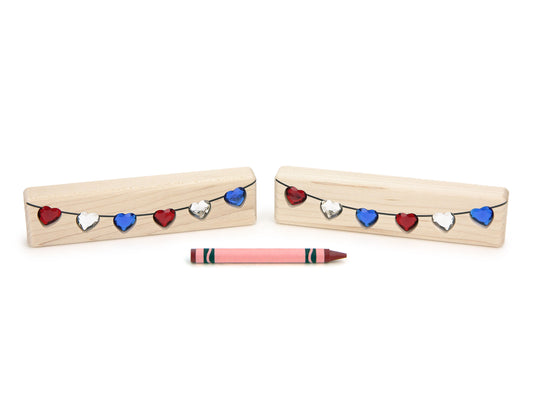 LIMITED! Patriotic Heart Banner 2 pc. Gem Block Set