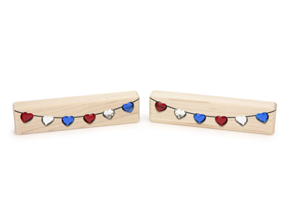 LIMITED! Patriotic Heart Banner 2 pc. Gem Block Set
