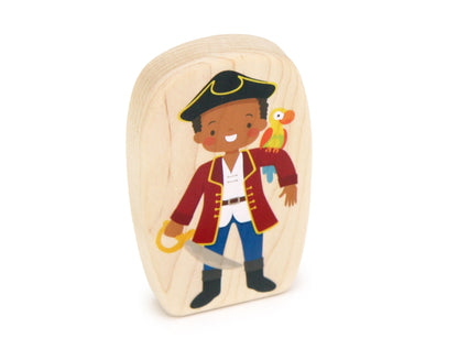LIMITED! Parrot King Pirate - 3.75" Double-sided 1:24 Scale Maple Figure