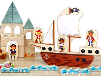 LIMITED! Sandcastle 22 pc. Maple Building Block Set