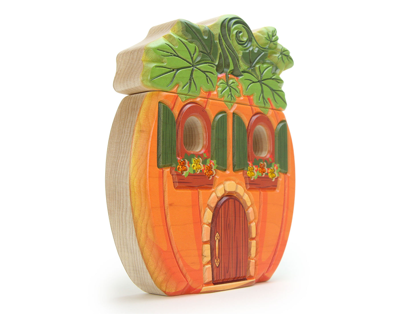 LIMITED! Carved Pumpkin Faerie House Building Block Set