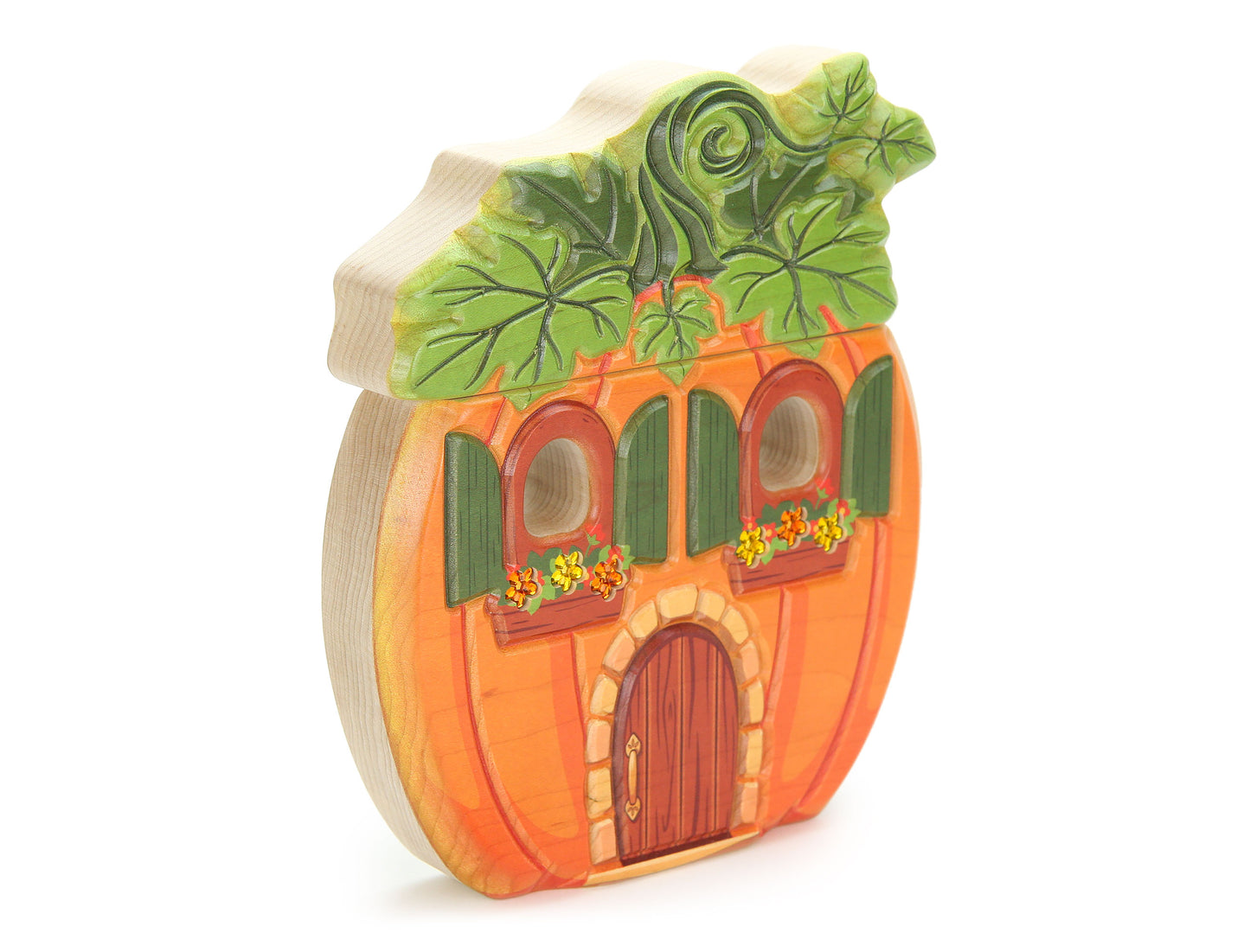 LIMITED! Carved Pumpkin Faerie House Building Block Set