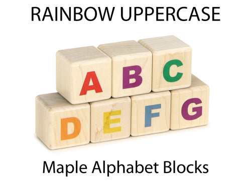 28 pc. Rainbow Uppercase Letters Alphabet Blocks