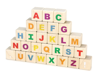 28 pc. Rainbow Uppercase Letters Alphabet Blocks