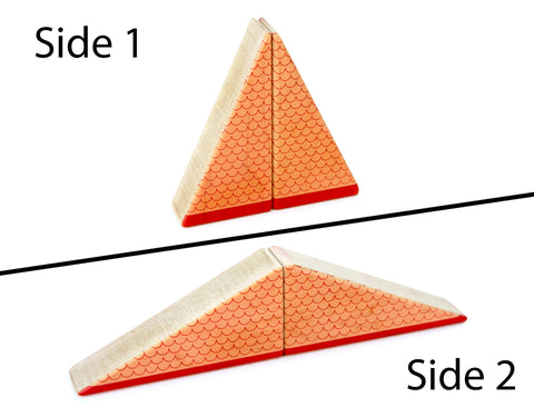 LIMITED! 4x2 Red Scallop Roof 2 pc. Double-Sided Triangle Building Blocks