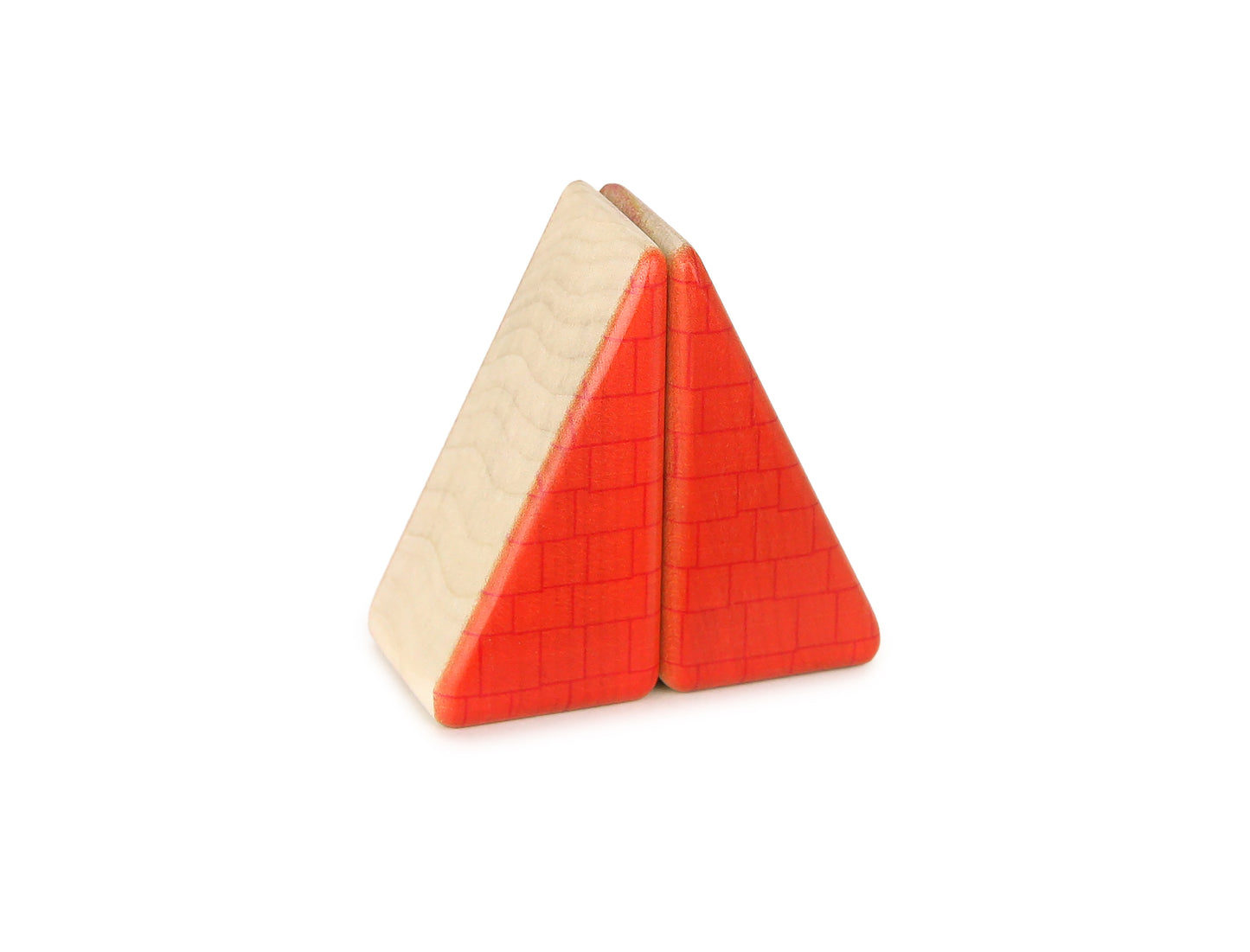 LIMITED! 2x1 Red Shingle Roof 2 pc. Double-Sided Triangle Building Blocks