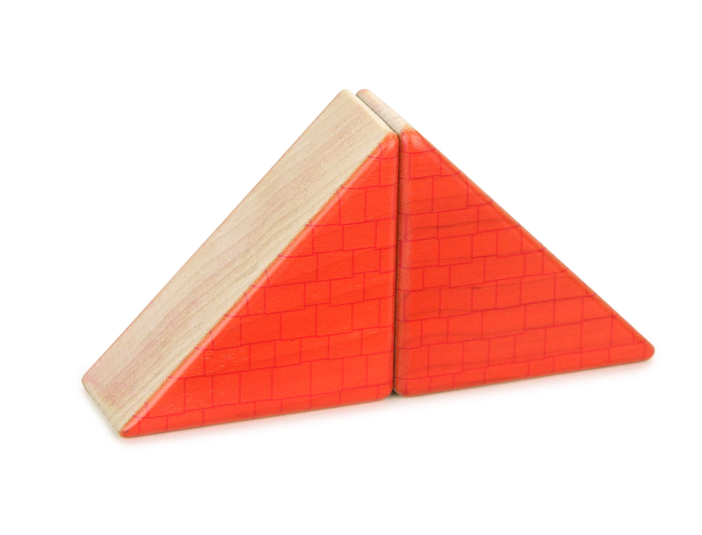 LIMITED! 2x2 Red Shingle Roof 2 pc. Double-Sided Triangle Building Blocks