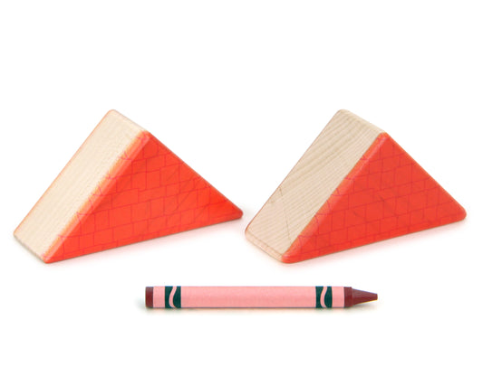 LIMITED! 2x2 Red Shingle Roof 2 pc. Double-Sided Triangle Building Blocks