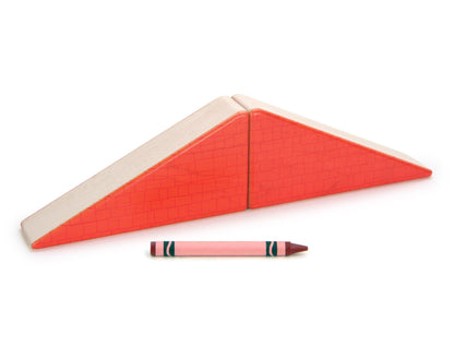 LIMITED! 4x2 Red Shingle Roof 2 pc. Double-Sided Triangle Building Blocks
