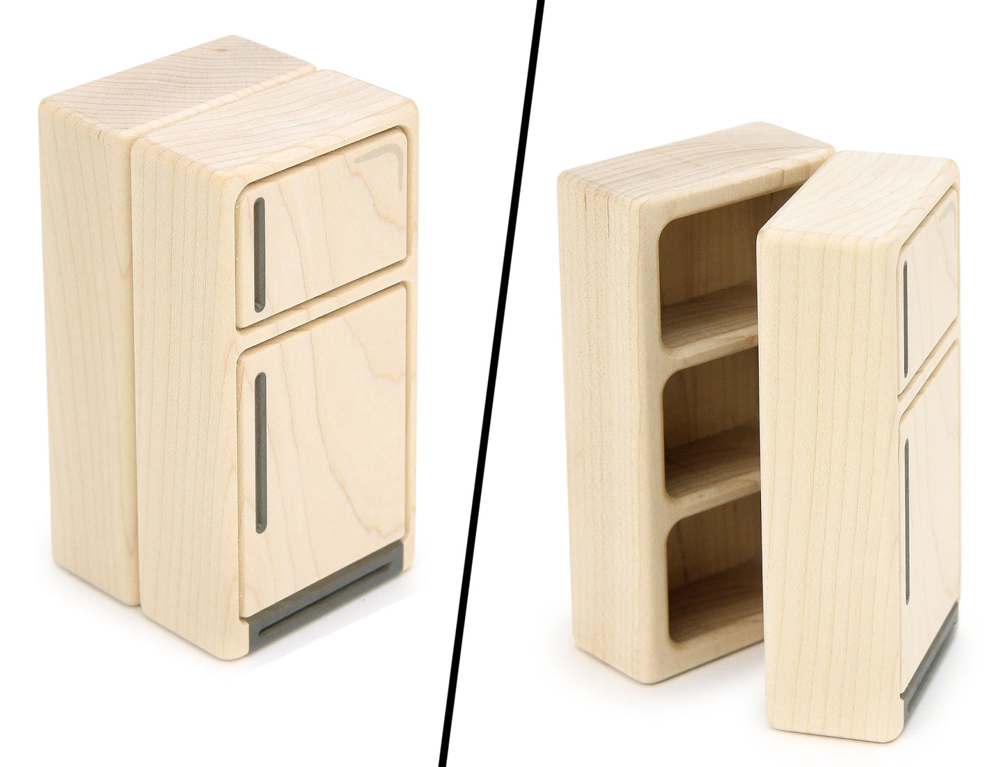 Refrigerator - Natural - 1:12 Scale Furniture Solid Maple Blocks
