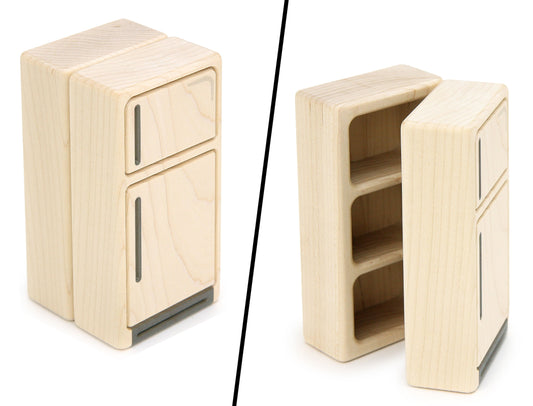 Refrigerator - Natural - 1:12 Scale Furniture Solid Maple Blocks