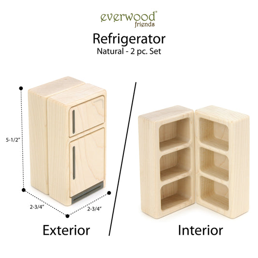 Refrigerator - Natural - 1:12 Scale Furniture Solid Maple Blocks