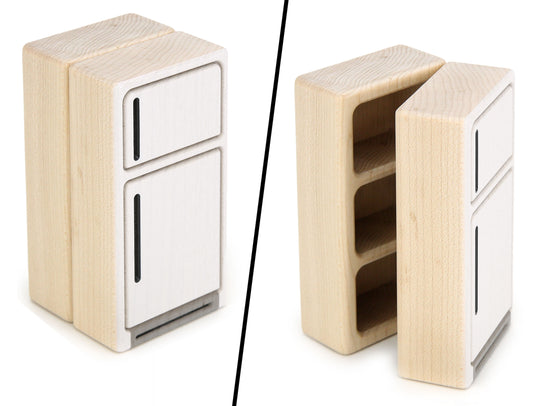 Refrigerator - White - 1:12 Scale Furniture Solid Maple Blocks