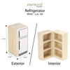 Refrigerator - White - 1:12 Scale Furniture Solid Maple Blocks