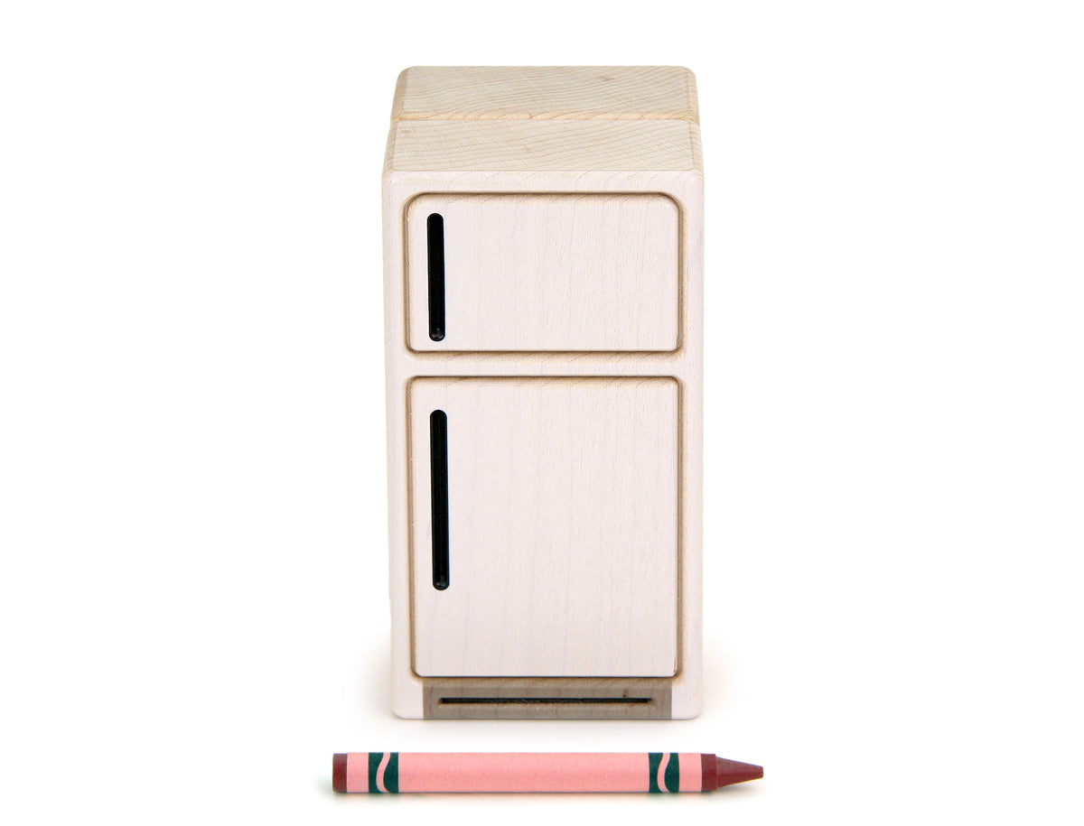 Refrigerator - White - 1:12 Scale Furniture Solid Maple Blocks