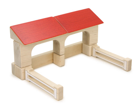 LIMITED! Reindeer Barn Maple Building Block Set